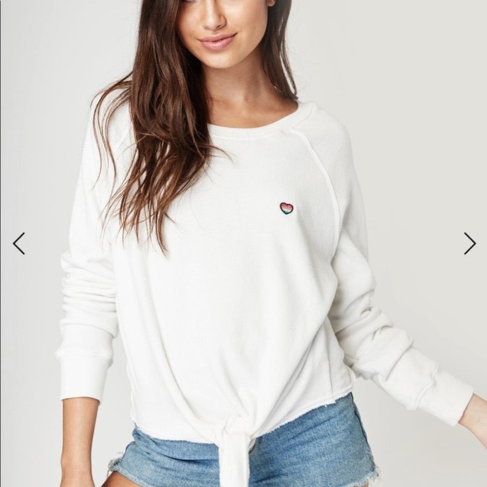 White spiritual gangster tie sweatshirt
